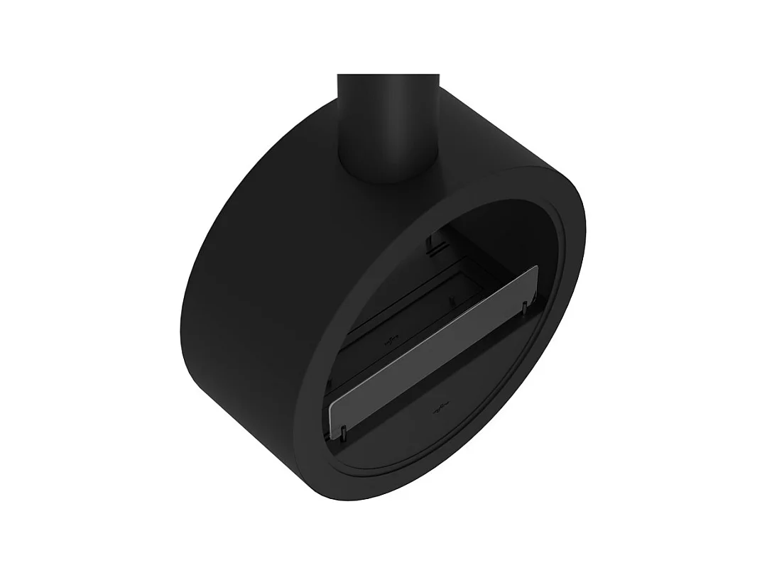 Cheminée bioéthanol suspendue Incyrcle Slim 2Side - Design rond avec double façade ouverte d.70 cm Blanc