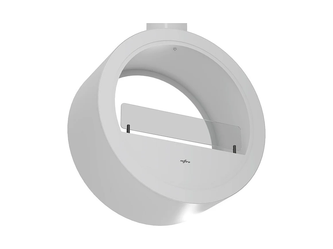 Camino a Bioetanolo sospeso da soffitto Incyrcle Slim 2Side - Biocamino rotondo di design con doppia facciata aperta d.70cm Bianco