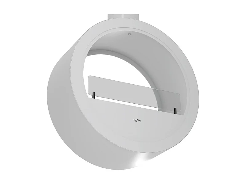 Incyrcle Slim 2Side Sufitowy Biokominek Wiszący - Okrągły Biokominek z Podwójną Otwartą Fasadą śr. 70 cm Biały