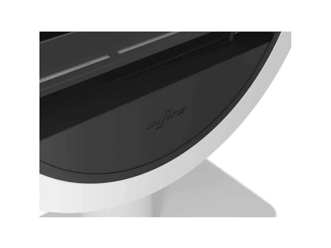 Cheminée bioéthanol Incyclle Stand - Cheminée bioéthanol ronde au sol design d.70 cm Blanc