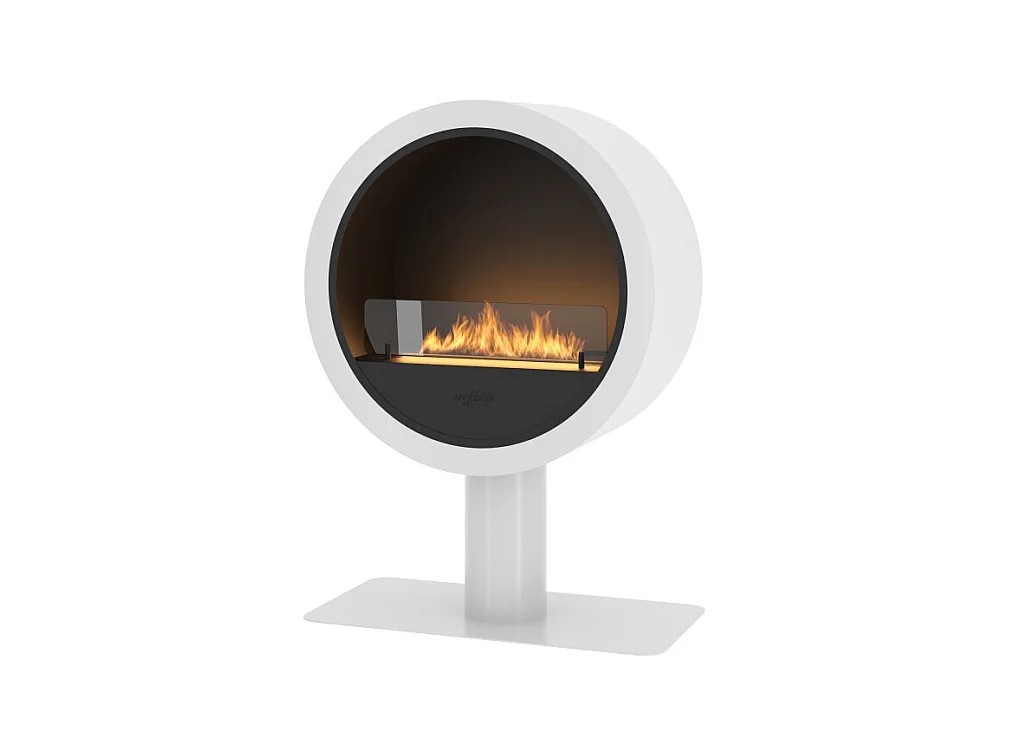 Incircle Stand Bioethanol Kamin - Runder Design Boden Biokamin d.70cm Weiß