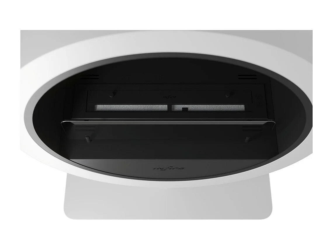 Cheminée bioéthanol Incyclle Stand - Cheminée bioéthanol ronde au sol design d.70 cm Blanc