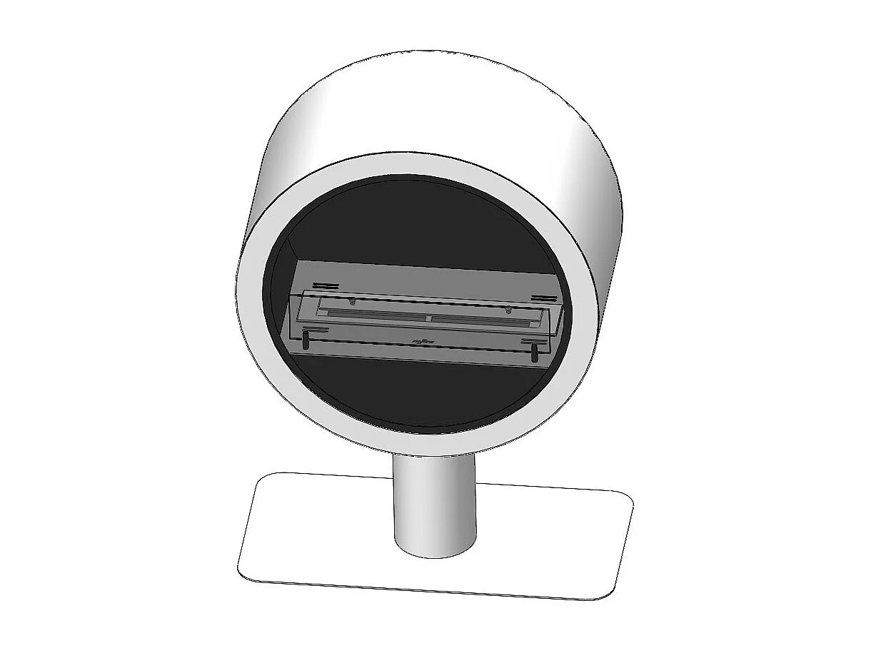 Cheminée bioéthanol Incyclle Stand - Cheminée bioéthanol ronde au sol design d.70 cm Blanc