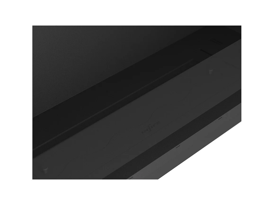 Cheminée bioéthanol encastrable Inside Black 800 - Noir mat, avec vitre, brûleur 1 L, design moderne