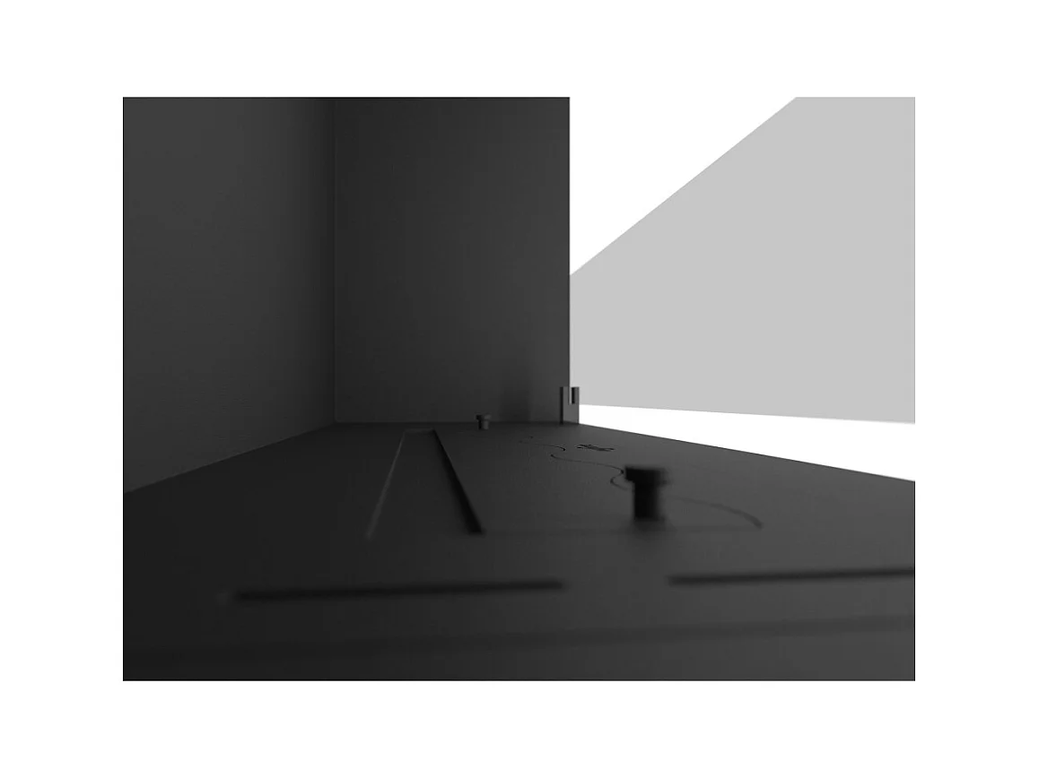 Cheminée bioéthanol encastrable Inside Black 800 - Noir mat, avec vitre, brûleur 1 L, design moderne