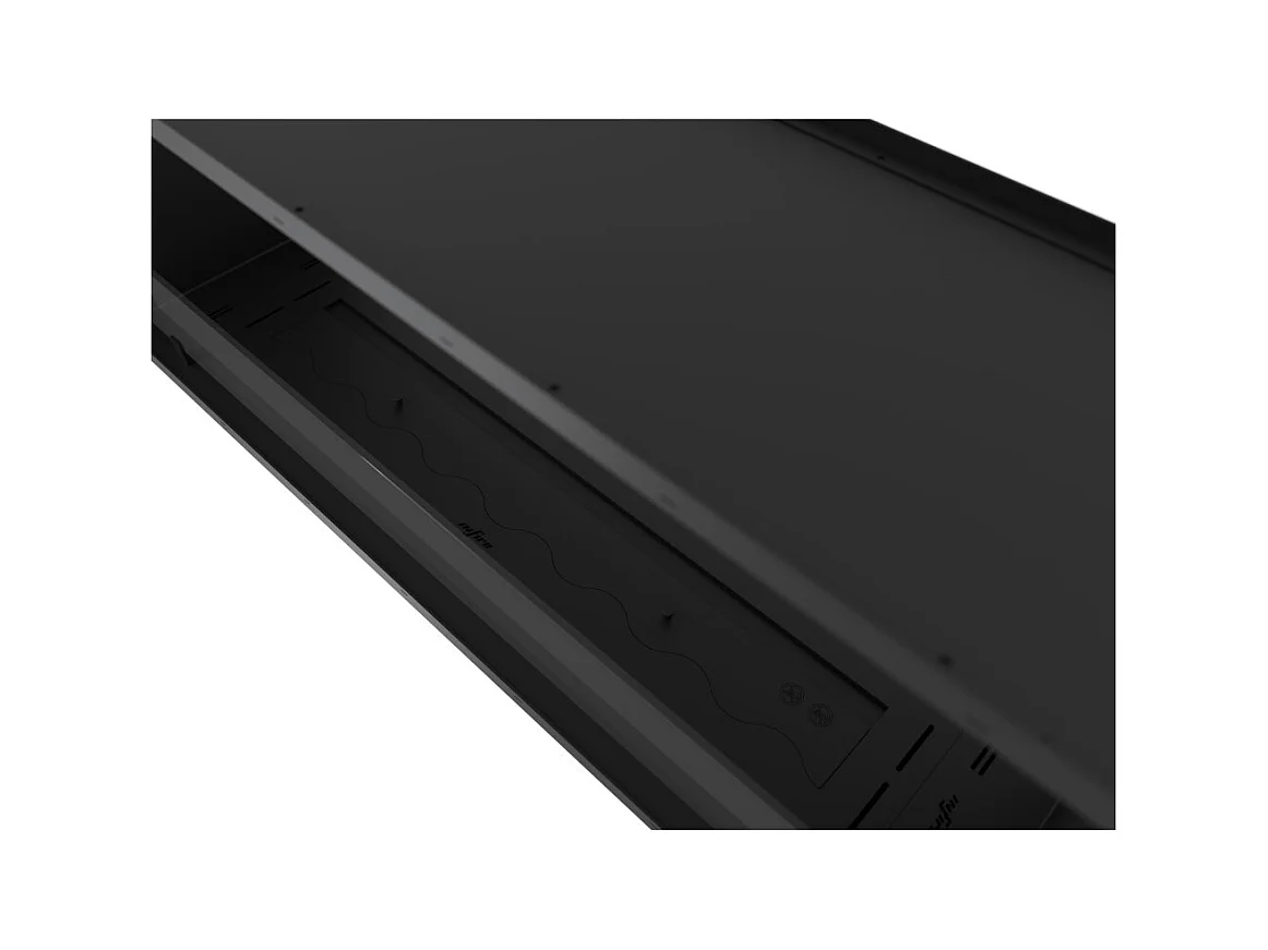 Cheminée bioéthanol 2Side 1200 Slim encastrable à deux façades - Noir mat, avec vitre, brûleur 4 L, design moderne