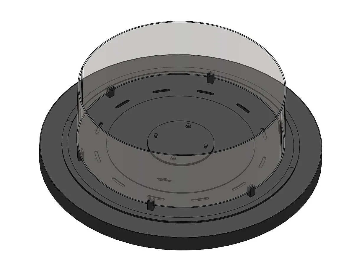 Lareira autônoma a bioetanol Inround - preta Lareira de chão com tubo de combustão D.95cm