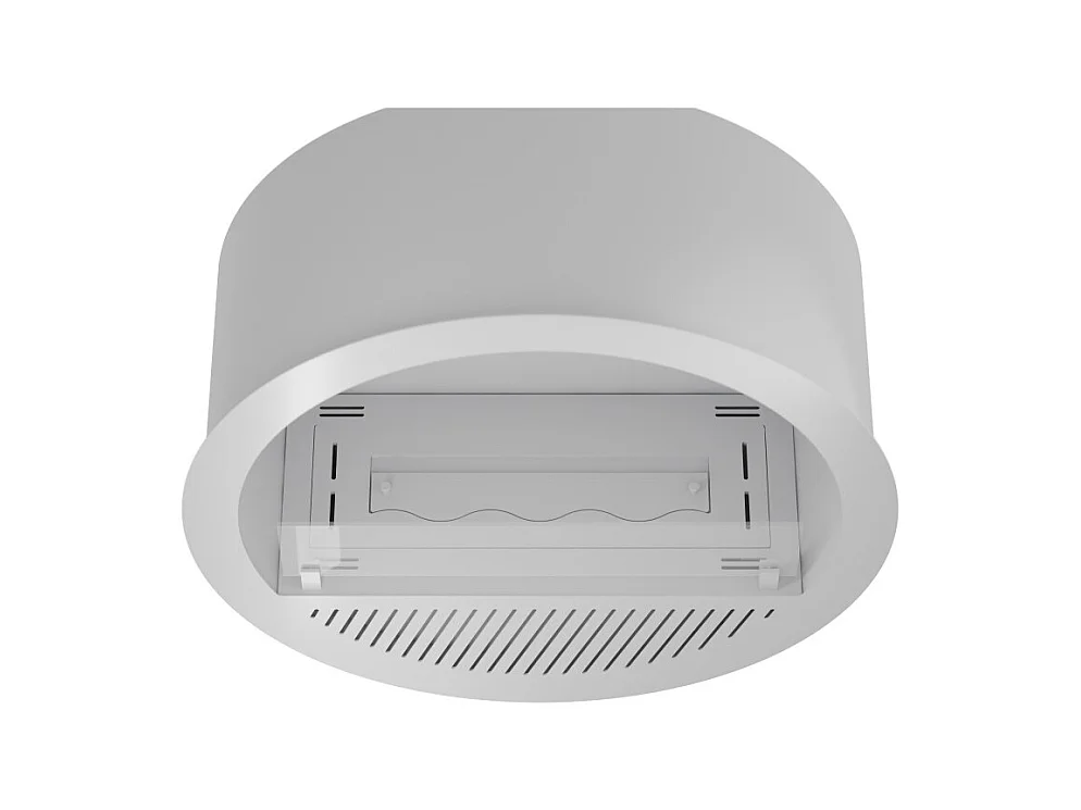 Cheminée bioéthanol encastrable Incyclle Inside - Cheminée bioéthanol murale ronde design d.70 cm Blanc