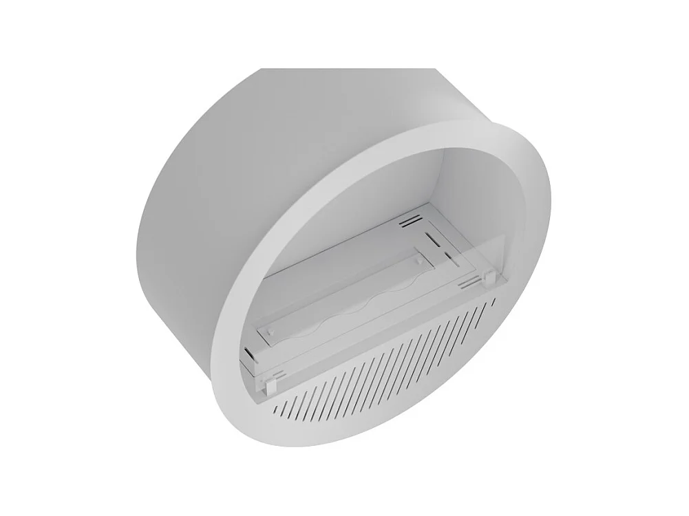 Cheminée bioéthanol encastrable Incyclle Inside - Cheminée bioéthanol murale ronde design d.70 cm Blanc