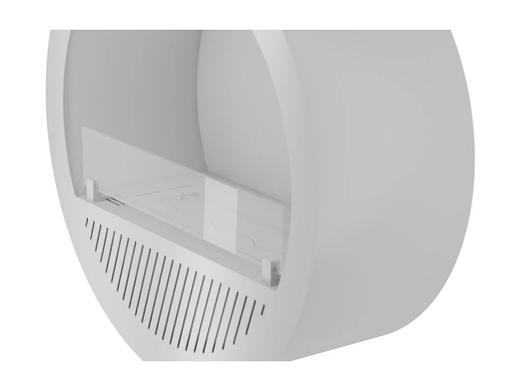 Camino a Bioetanolo da incasso Incyrcle Inside - Biocamino rotondo di design da parete d.70cm Bianco