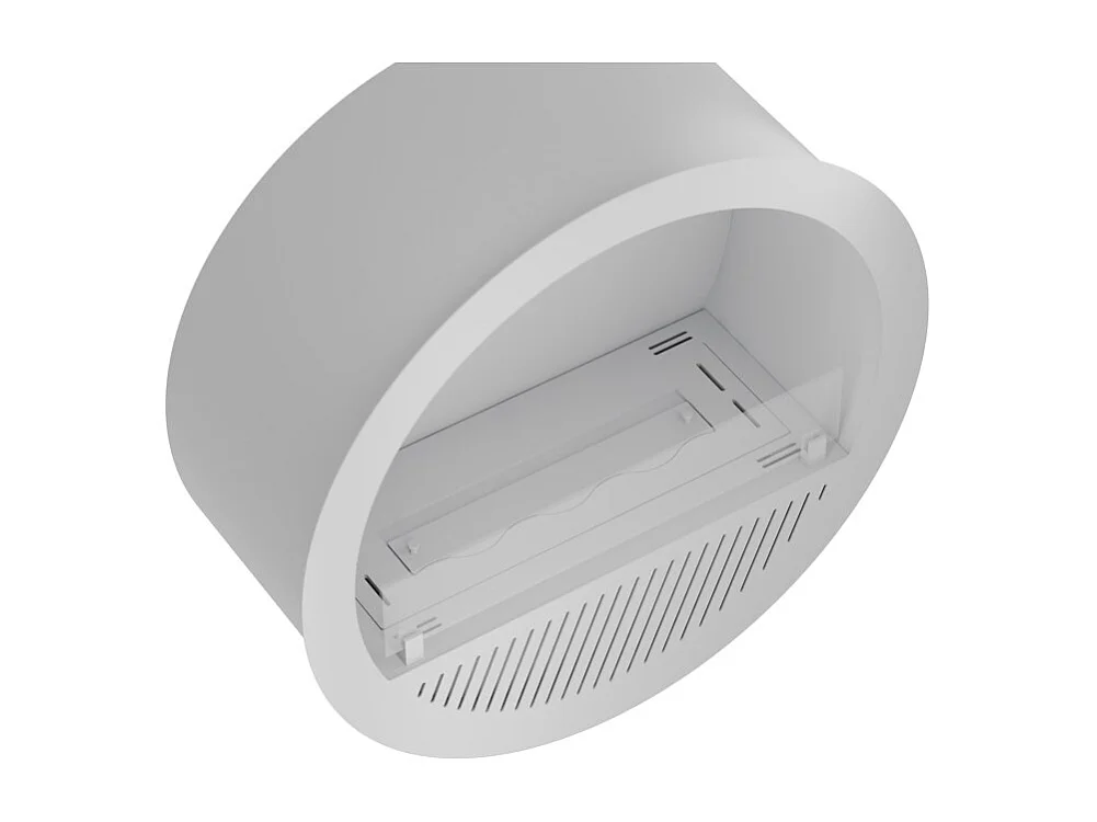 Camino a Bioetanolo da incasso Incyrcle Inside - Biocamino rotondo di design da parete d.70cm Bianco