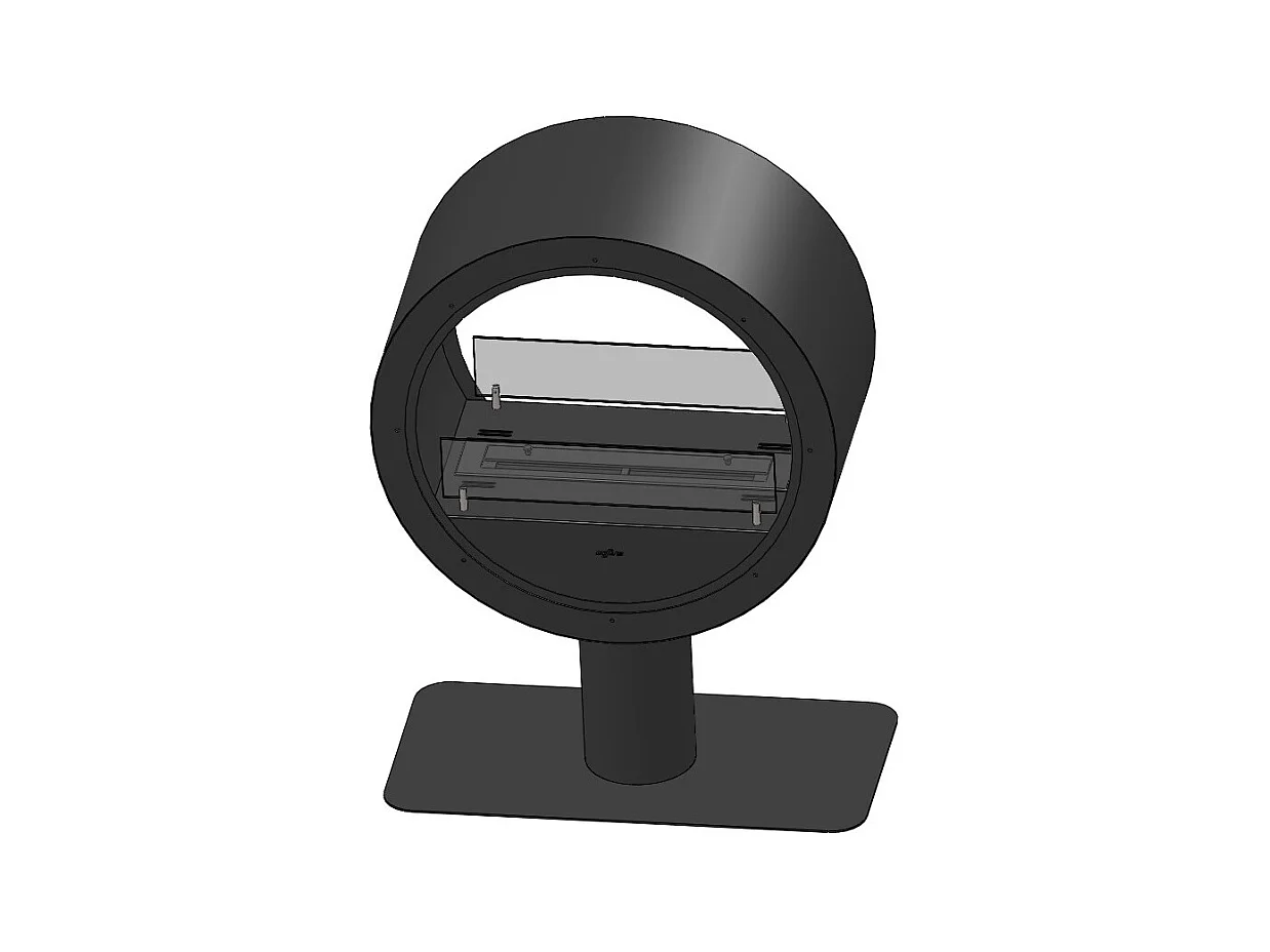 Cheminée bioéthanol de comptoir Incyclle Stand 2Side - Cheminée bioéthanol ronde à double façade d.70 cm