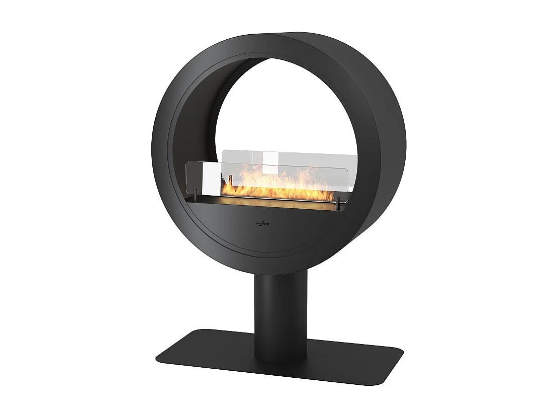 Cheminée bioéthanol de comptoir Incyclle Stand 2Side - Cheminée bioéthanol ronde à double façade d.70 cm