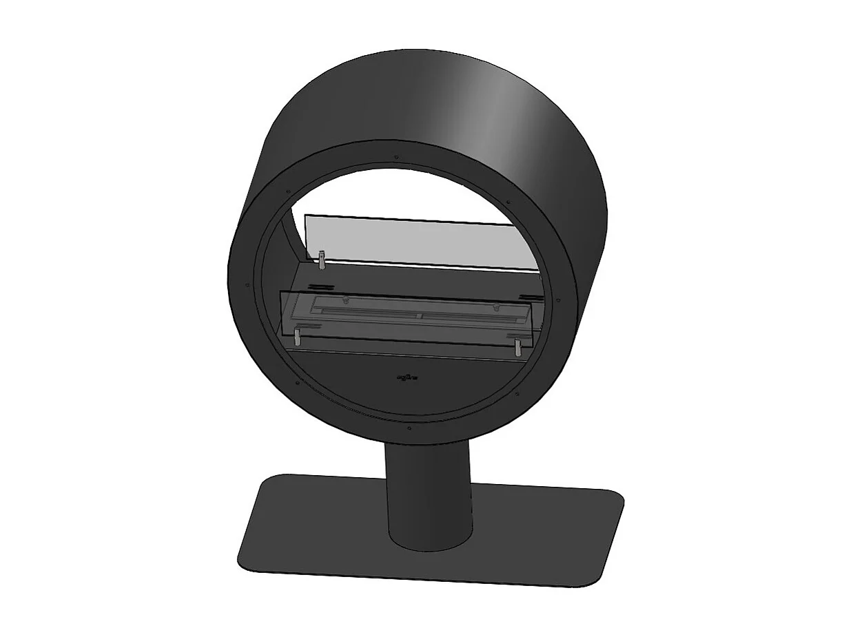 Cheminée bioéthanol de comptoir Incyclle Stand 2Side - Cheminée bioéthanol ronde à double façade d.70 cm