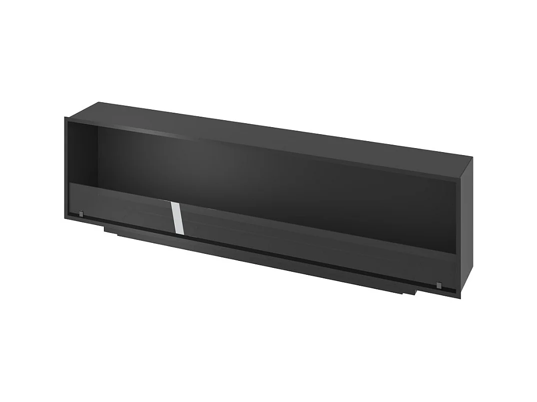 Cheminée bioéthanol encastrable Inside Black 2000 - Noir mat, avec vitre, brûleur 6 L, design moderne