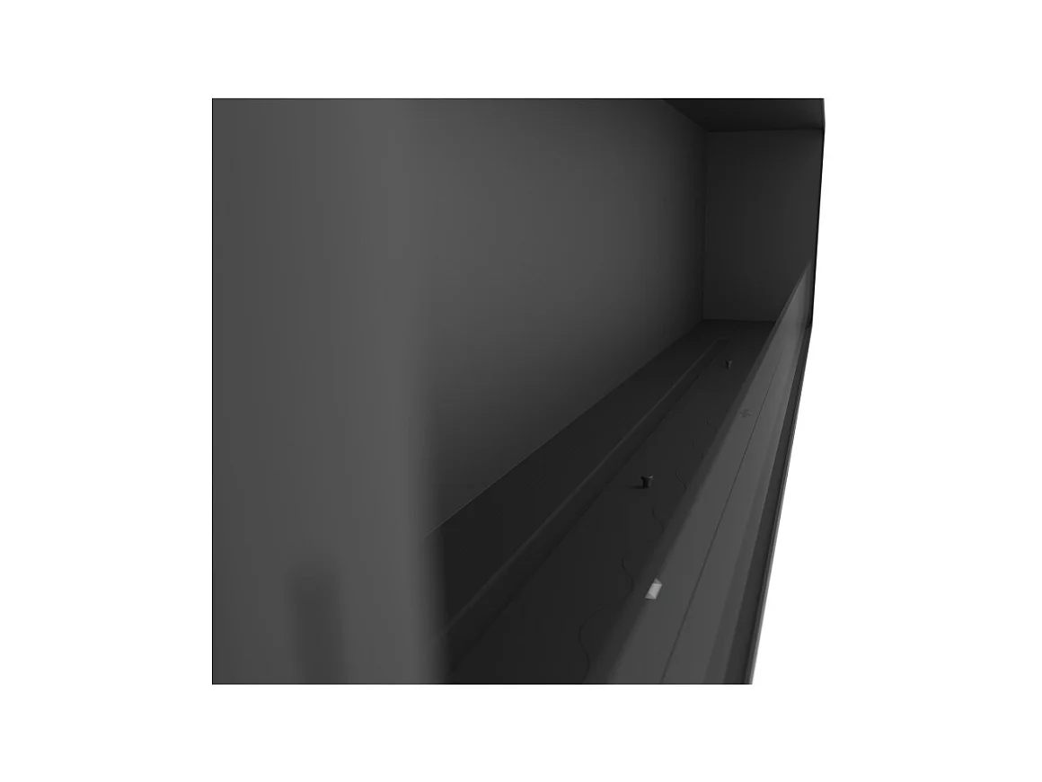 Cheminée bioéthanol encastrable Inside Black 2000 - Noir mat, avec vitre, brûleur 6 L, design moderne