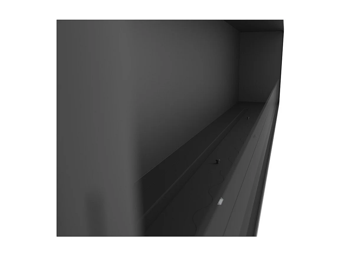 Lareira embutida a bioetanol Inside Black 2000 - Preto fosco, com vidro, queimador de 6 L, design moderno