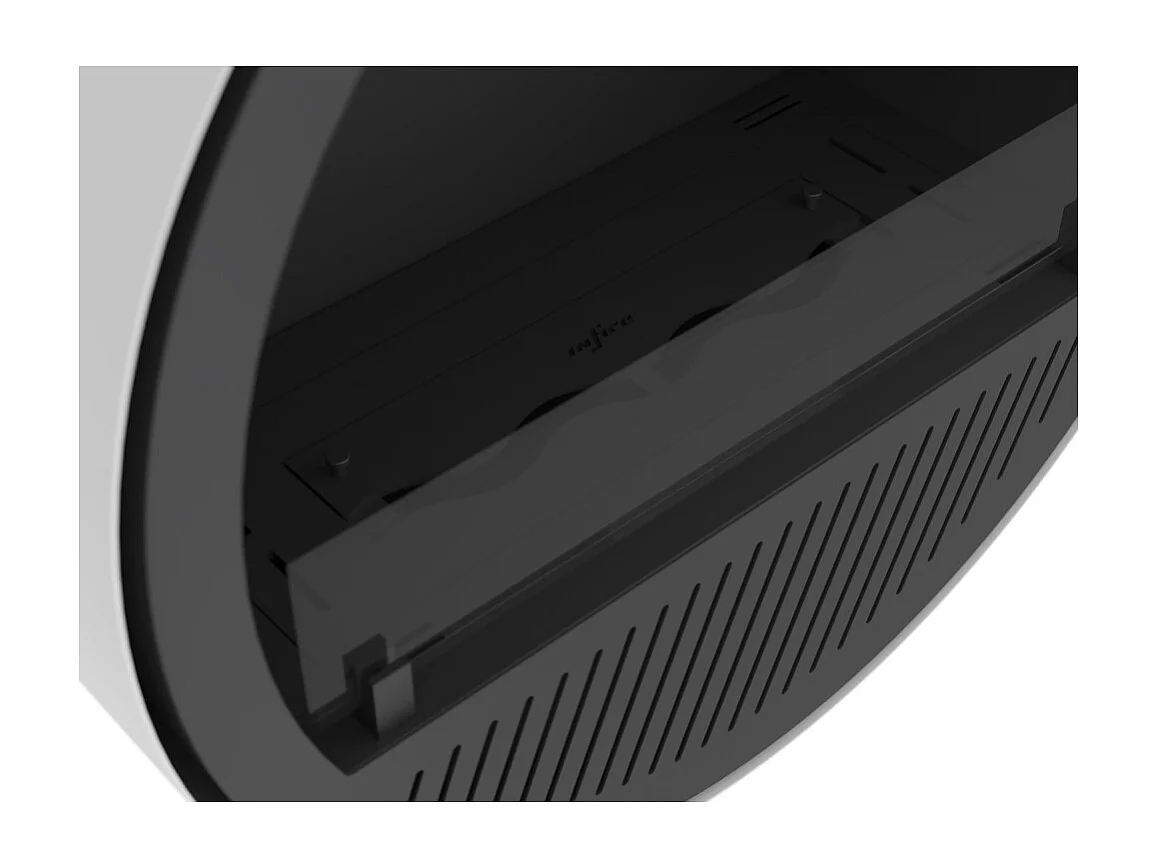 Cheminée bioéthanol suspendue au plafond Slim Incyclle - Design rond Ø 70 cm Blanc