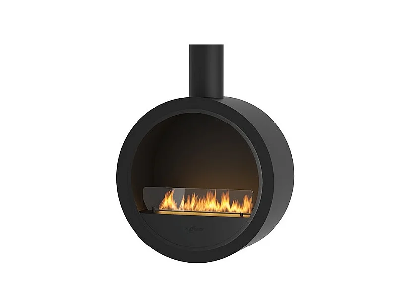 Incircle Slim Bioethanol-Kamin für Zwischendecken - Runder Design-Biokamin d.70cm Weiß