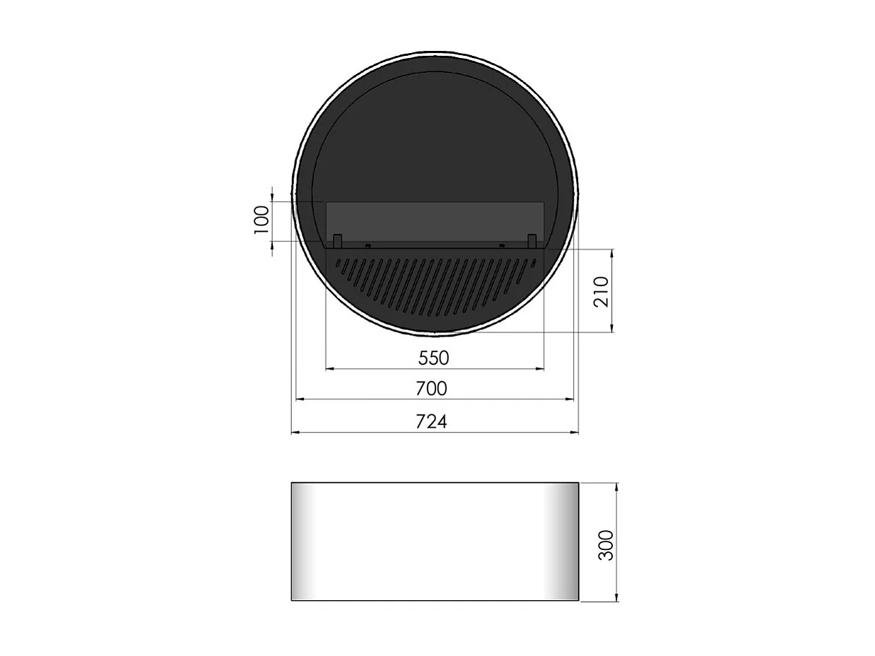 Cheminée bioéthanol murale Incyclle - Cheminée bioéthanol ronde design à accrocher au mur d.72cm Blanc