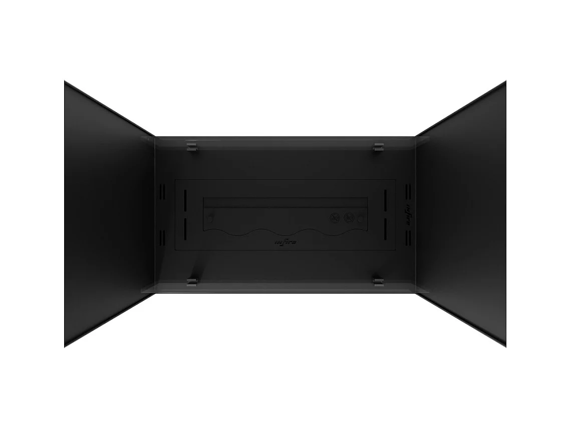 Cheminée bioéthanol 2Side 1000 Slim Vert encastrable à deux façades - Noir mat, avec vitre, brûleur 1 L, design moderne