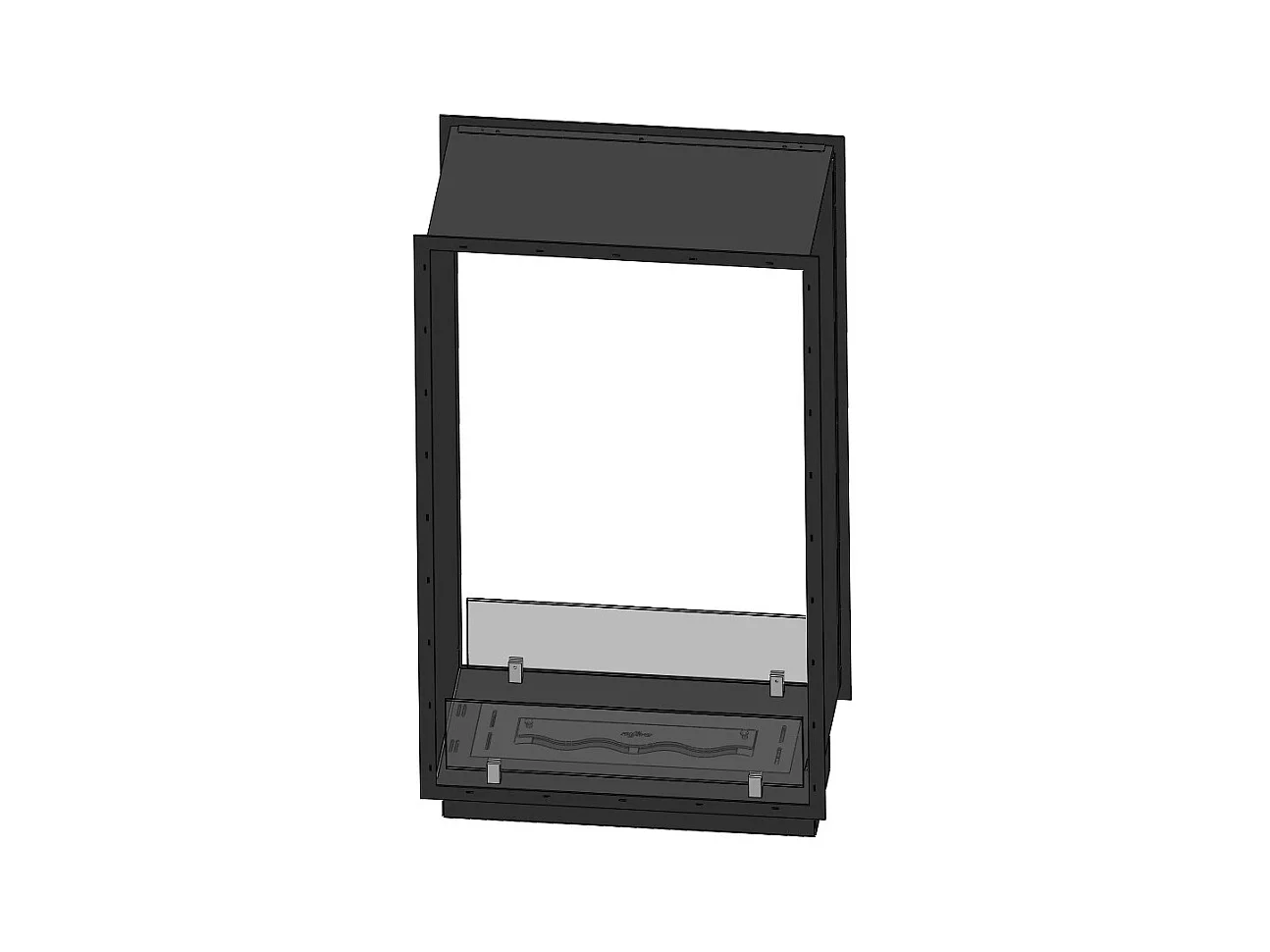 Cheminée bioéthanol 2Side 1000 Slim Vert encastrable à deux façades - Noir mat, avec vitre, brûleur 1 L, design moderne