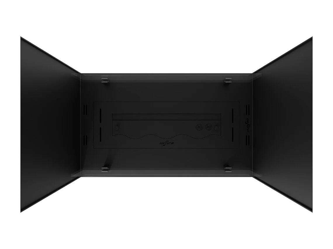 Lareira a Bioetanol 2 Lados 1000 Slim Vert Embutida com Duas Frentes - Preto Fosco, com Vidro, Queimador de 1L, Design Moderno