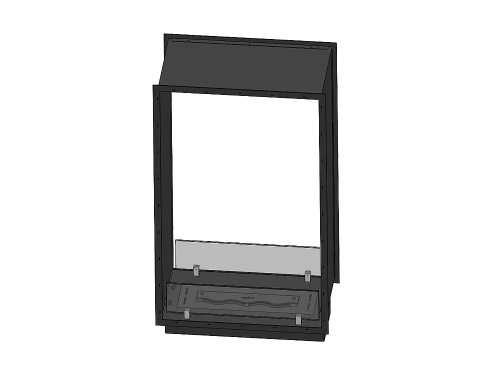 Lareira a Bioetanol 2 Lados 1000 Slim Vert Embutida com Duas Frentes - Preto Fosco, com Vidro, Queimador de 1L, Design Moderno