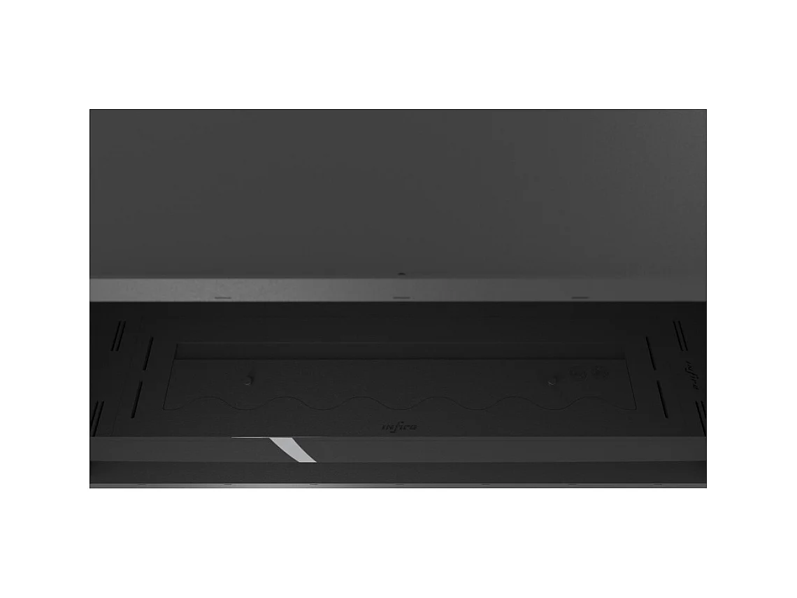 Cheminée bioéthanol encastrable Inside Black 1000 - Noir mat, avec vitre, brûleur 3 L, design moderne