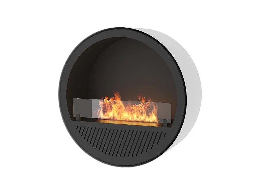 Cheminée bioéthanol murale Incyclle - Cheminée bio design ronde à accrocher au mur d.72cm