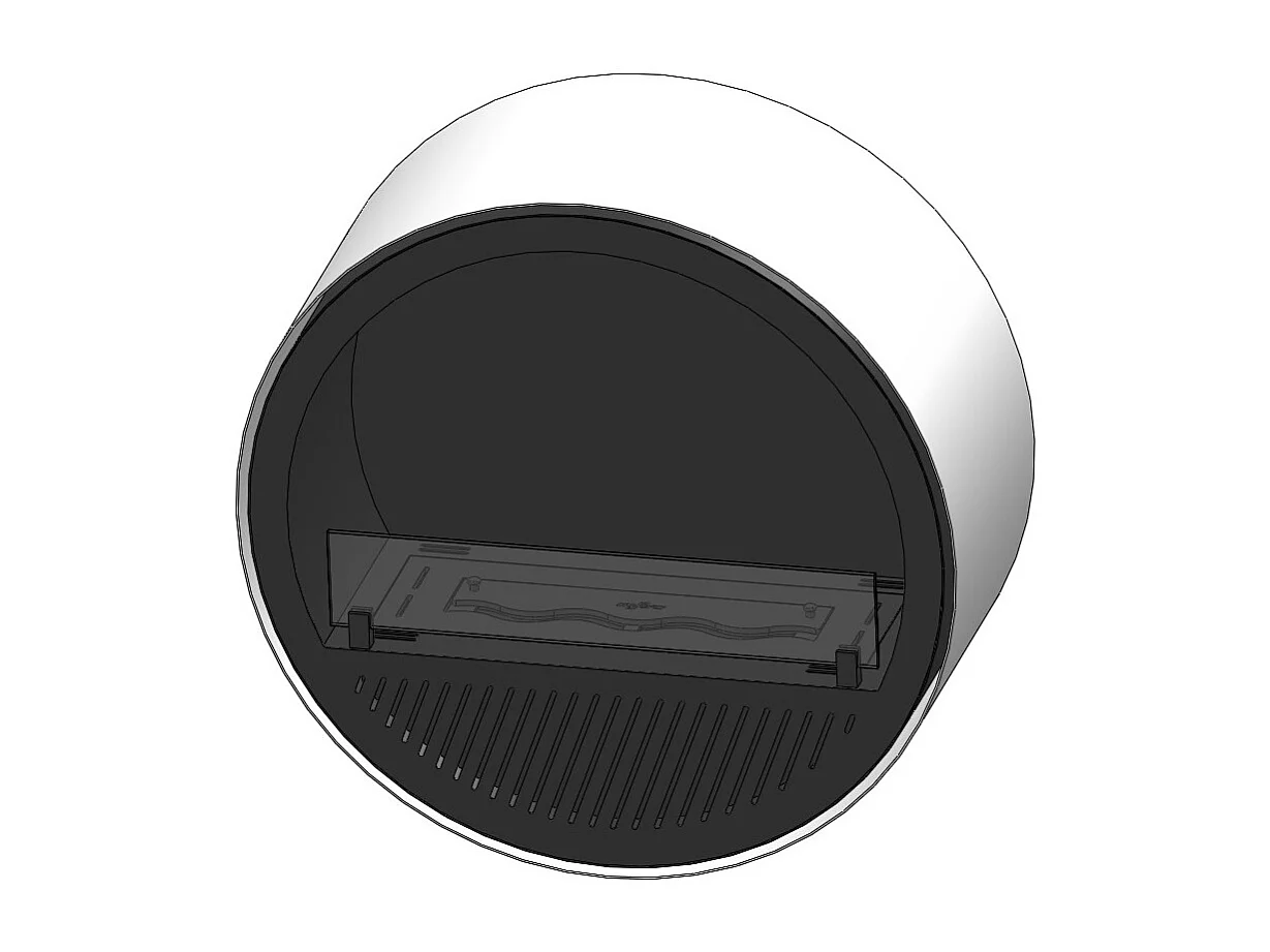 Cheminée bioéthanol murale Incyclle - Cheminée bio design ronde à accrocher au mur d.72cm