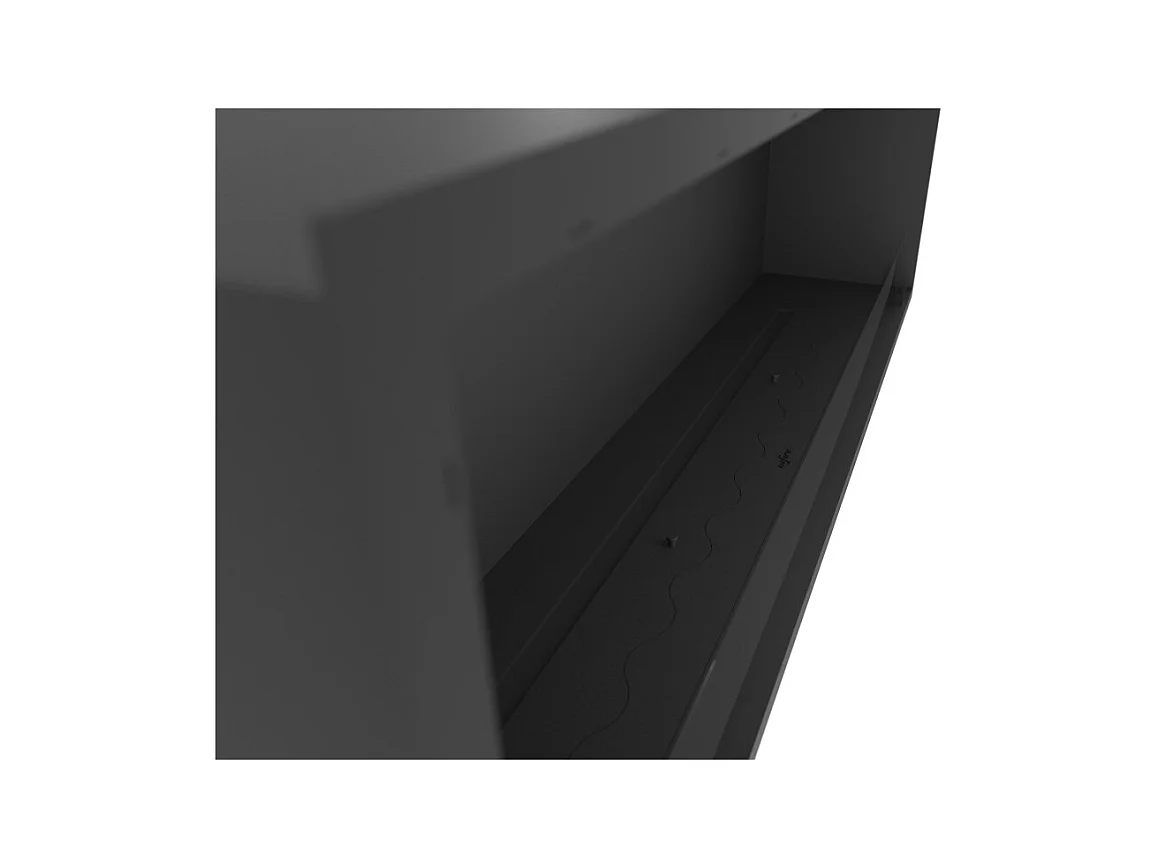 Cheminée bioéthanol encastrable Inside Black 1500 - Noir mat, avec vitre, brûleur 5 L, design moderne