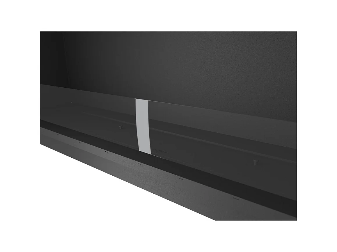 Cheminée bioéthanol encastrable Inside Black 1500 - Noir mat, avec vitre, brûleur 5 L, design moderne