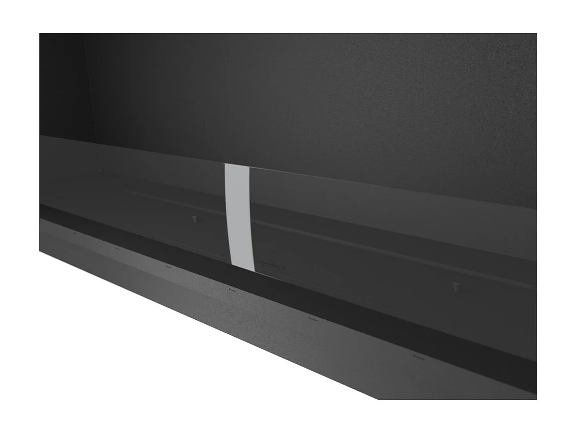 Sololed -  Inside Black 1500 Einbau-Bioethanol-Kamin - Mattschwarz, mit Glas, 5-Liter-Brenner, modernes Design