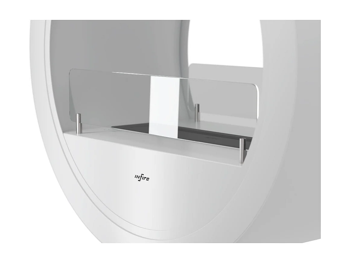 Camino a Bioetanolo da appoggio Incyrcle Stand 2Side - Biocamino rotondo di design con doppia facciata d.70cm Bianco