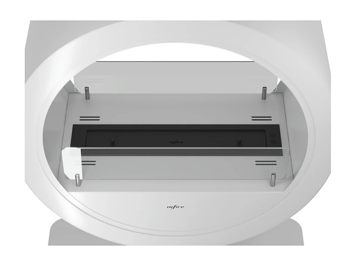 Camino a Bioetanolo da appoggio Incyrcle Stand 2Side - Biocamino rotondo di design con doppia facciata d.70cm Bianco