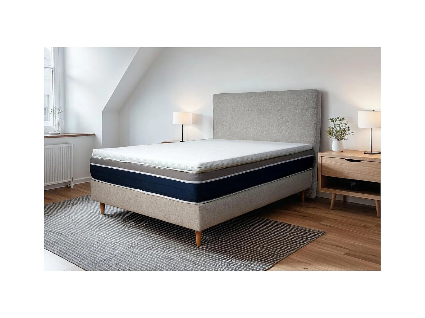 Surmatelas Cocoon Bio Plus 180 x 200 x 6 cm enveloppant mousse bio et  mémoire de forme