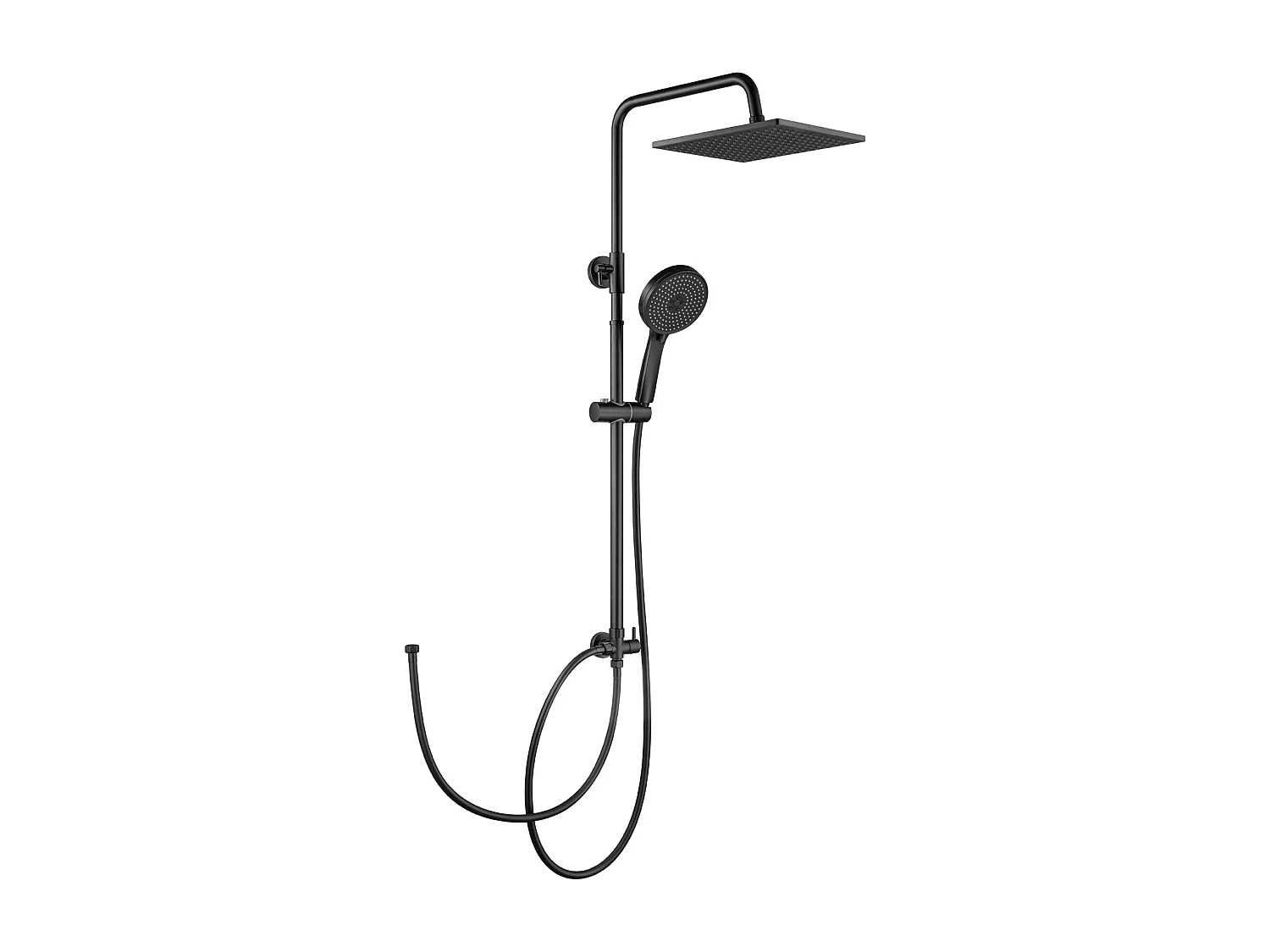 Colonne de Douche sans Robinetterie Réglable Colonne Douche pour Baignoire Ensemble Douche acve Douchette Douche Pommeau de Douche, Noir