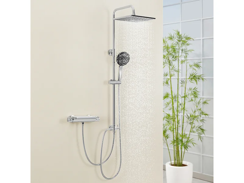Colonne de Douche sans Robinetterie Réglable Colonne Douche pour Baignoire Ensemble Douche acve Douchette Douche Pommeau de Douche