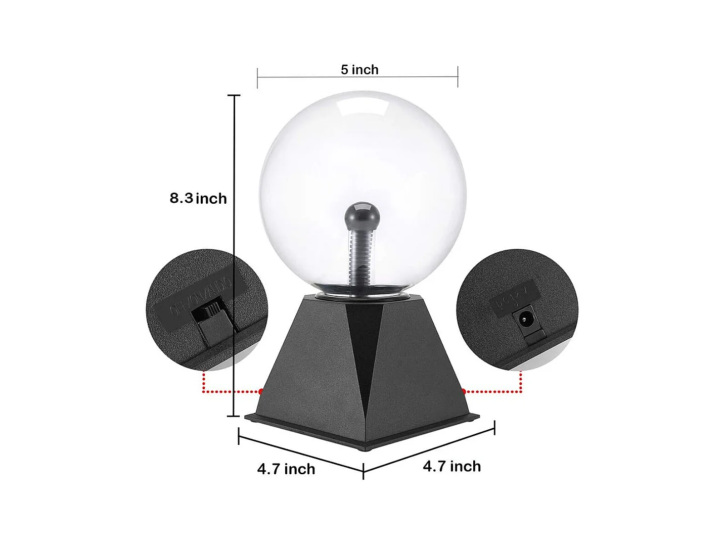 Boule magique plasma 5 pouces, boule lumineuse tactile en verre, boule lumineuse plasma en cristal, boule lumineuse électrique, décoration de fête