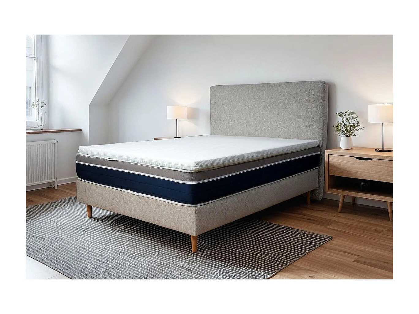 Surmatelas Cocoon Plus 180 x 200 x 6 cm enveloppant mousse HD et mémoire de forme