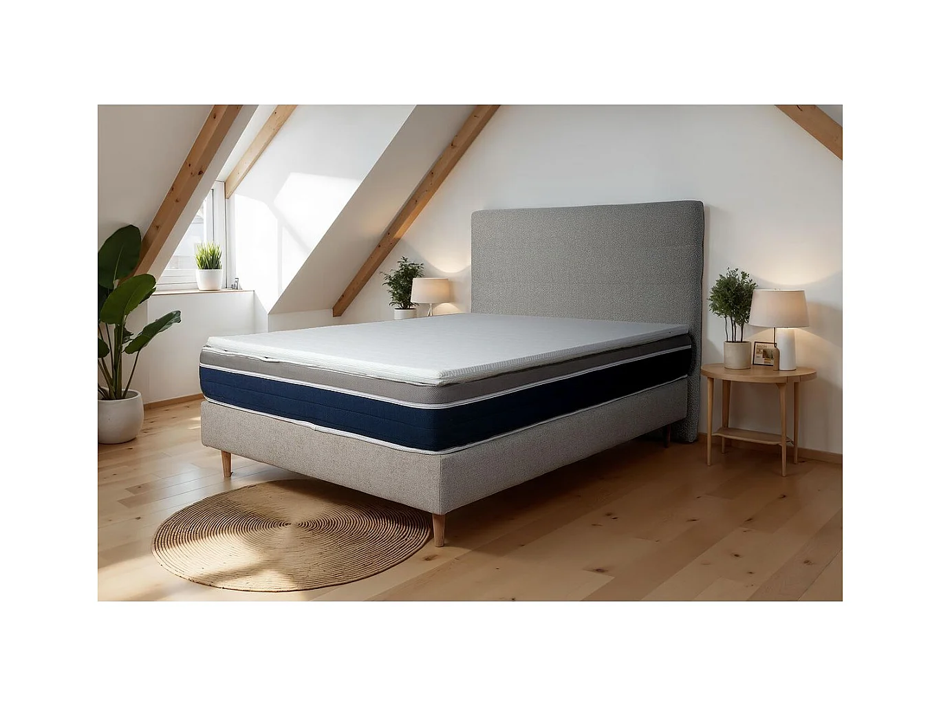 Surmatelas Cocoon 200 x 200 x 4 cm mousse HD et mémoire de forme