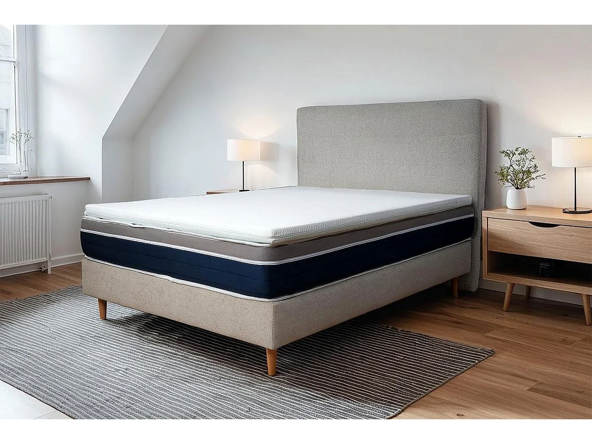 Surmatelas Cocoon Plus 90 x 200 x 6 cm enveloppant mousse HD et mémoire de forme