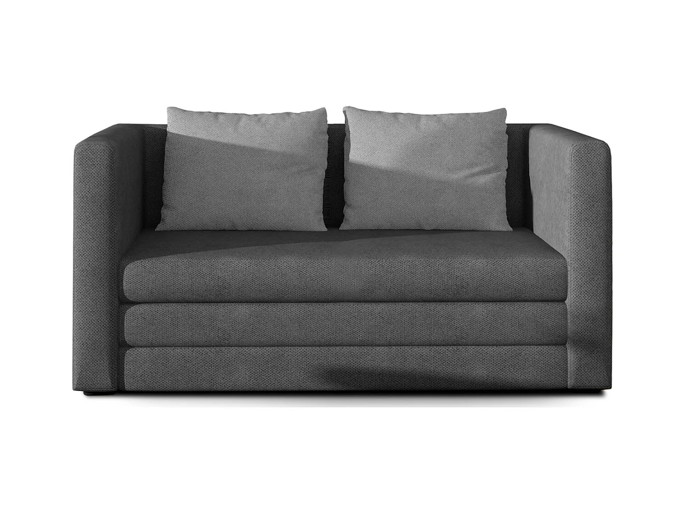 Canapé convertible 2 places TALIA en tissu - Gris clair/gris perle