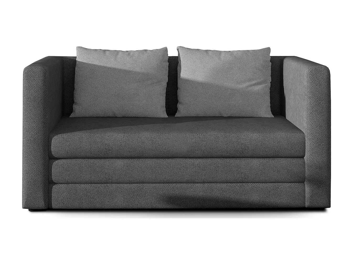 Canapé convertible 2 places TALIA en tissu - Gris clair/gris perle