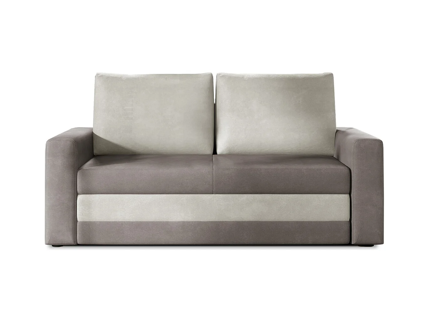 Canapé convertible 2 places ZORA en tissu - Taupe