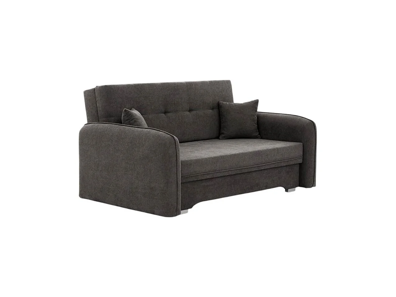 Canapé convertible 2 places SORAYA en tissu - Gris anthracite