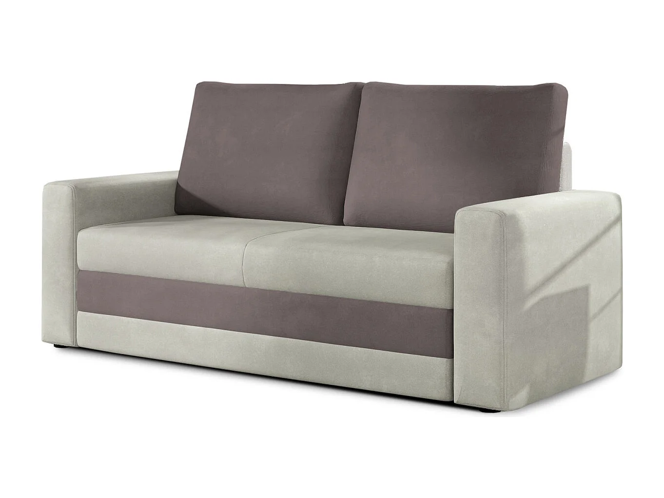 Canapé convertible 2 places ZORA en tissu - Beige