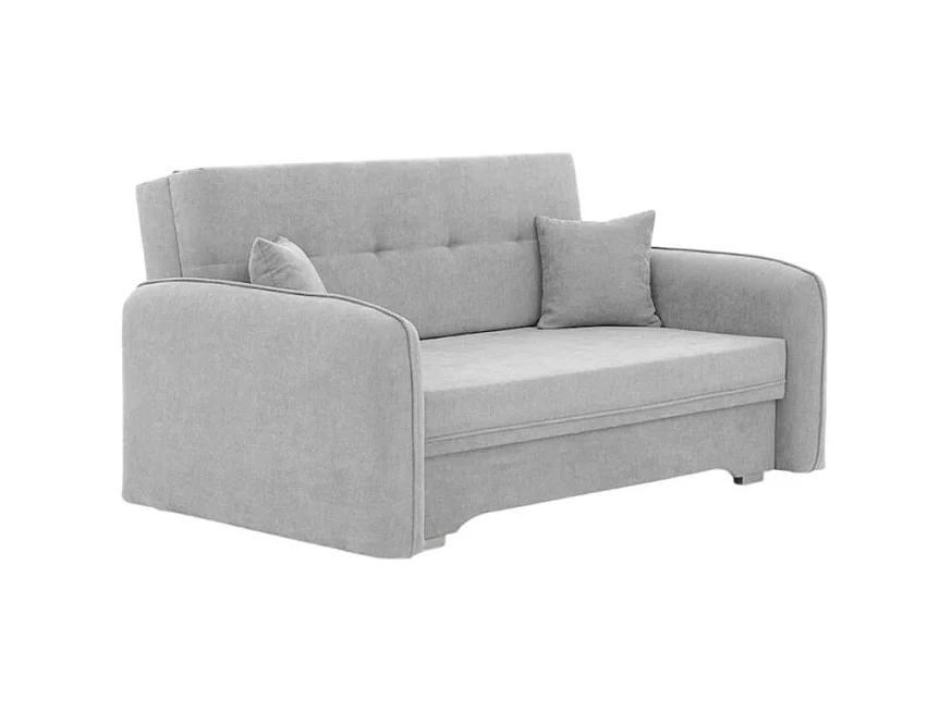 Canapé convertible 2 places SORAYA en tissu - Gris perle