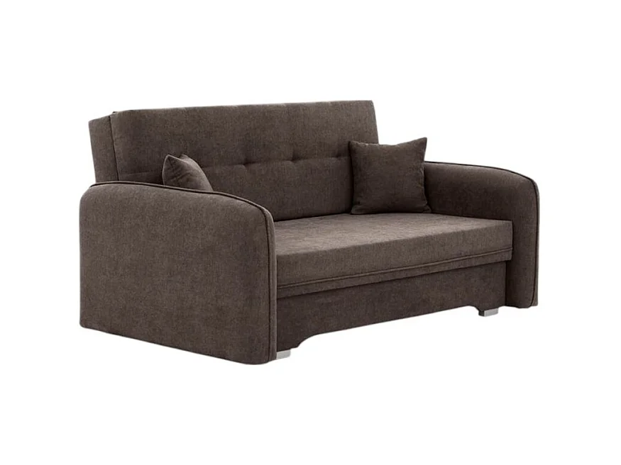 Canapé convertible 2 places SORAYA en tissu - Marron